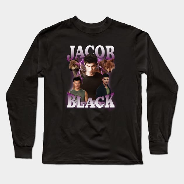 Twilight Jacob Black Lightning Long Sleeve T-Shirt by Stephensb Dominikn